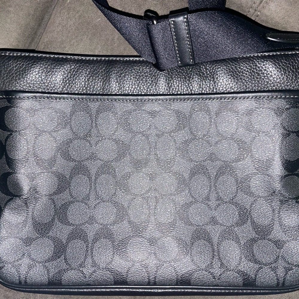 Coach Black and Gray Men's Messenger Bag